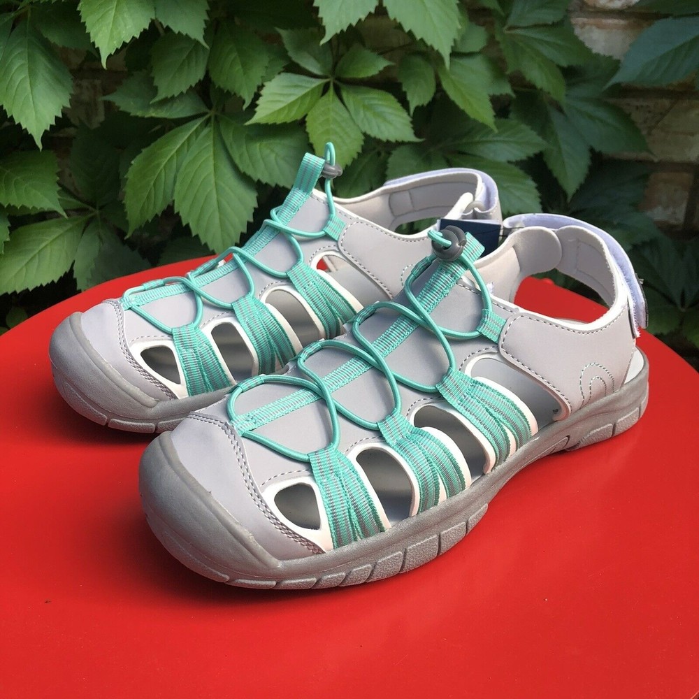 DSG Youth Boys/Girls Teal & Gray Caged Adjustable Sandals Size 6